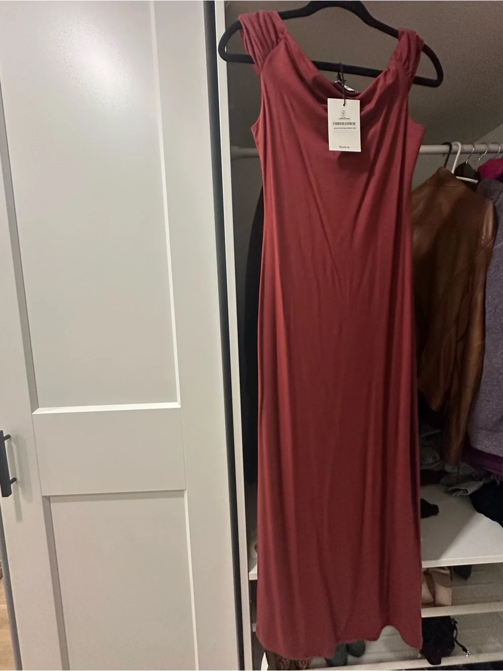 Reformation Off-the-Shoulder Burgundy Knit Midi Dress size small NWT